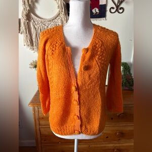 Ruum orange mohair lace cardigan